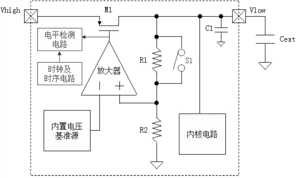 LDO (low dropout regulator) circuit with external capacitance detecting function