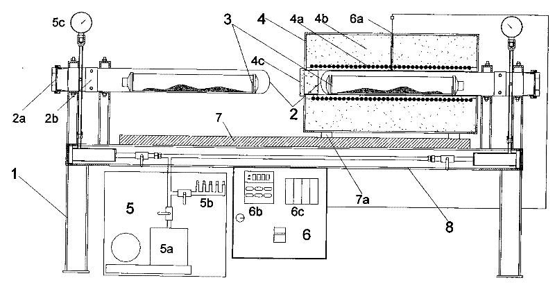 Reciprocating type high-temperature synthesizing device