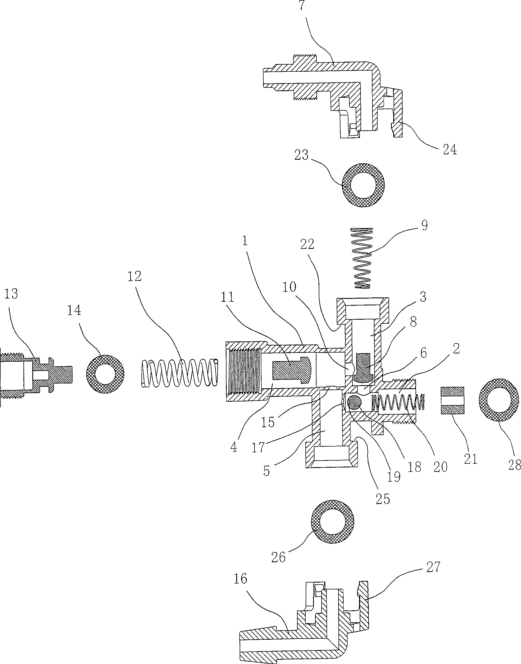 Automatic valve in use for water supply apparatus of coffee maker