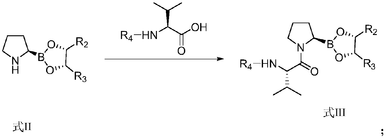 Preparation method of dipeptide valine boron proline salt