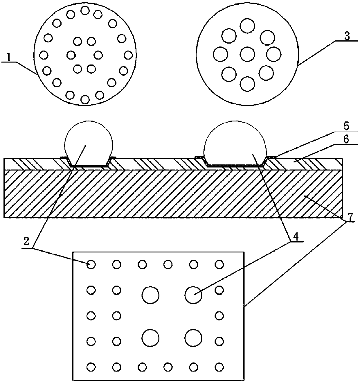 Method for preparing wafers having bumps with different diameters