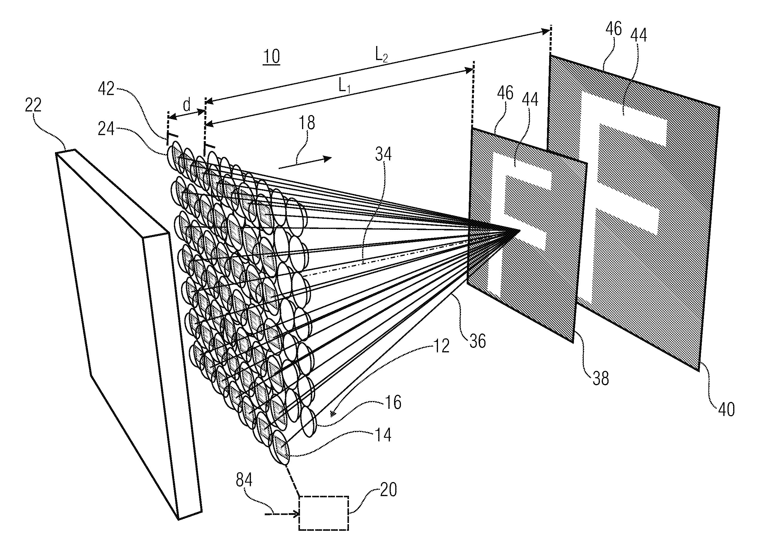 Multi-aperture projection display and single image generator for the same