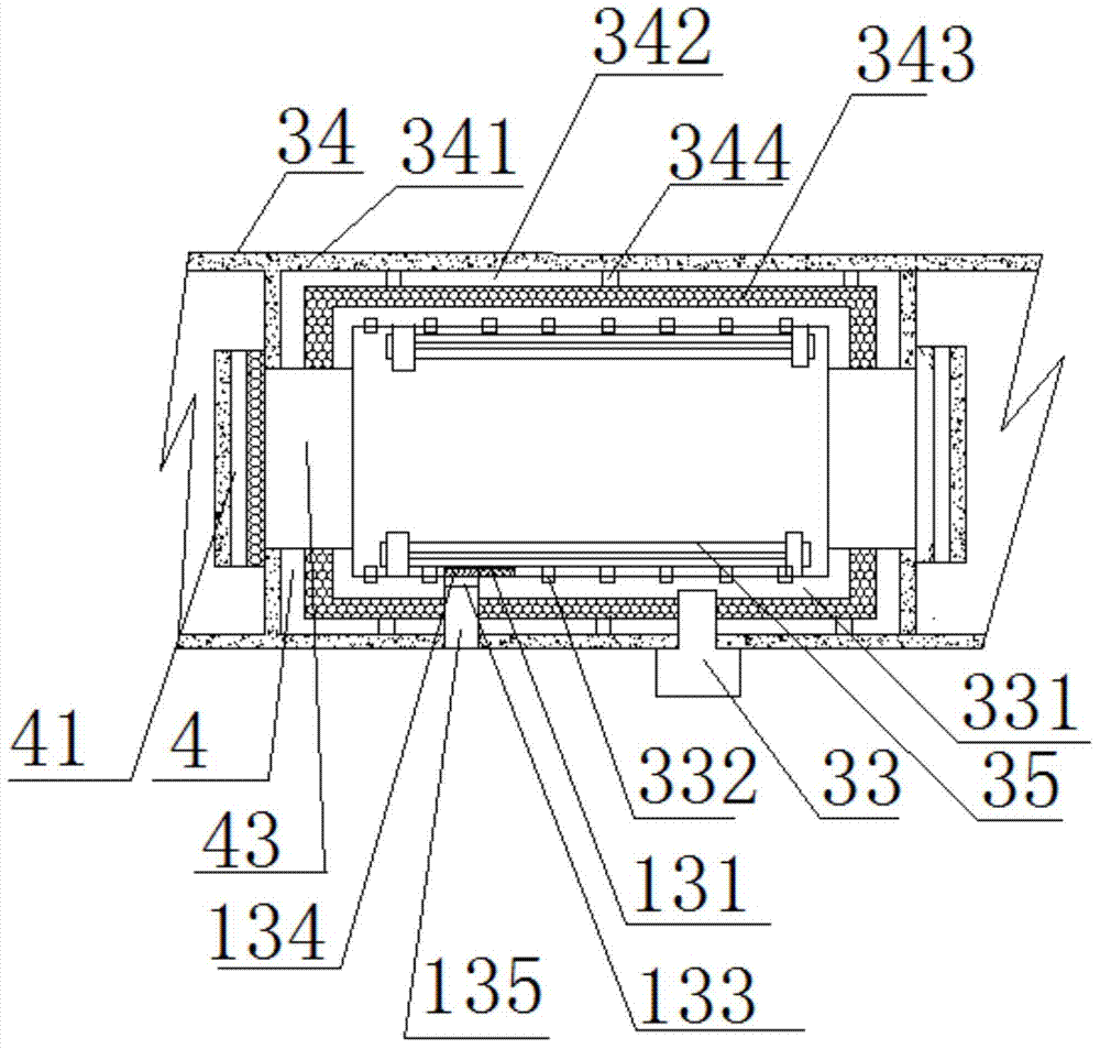 A self-opening and closing anti-corrosion shower purification observation monitoring three-chamber vacuum furnace