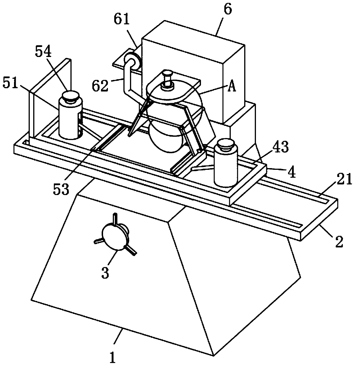 Grinding machine with positioning device for preventing sweeps from splashing