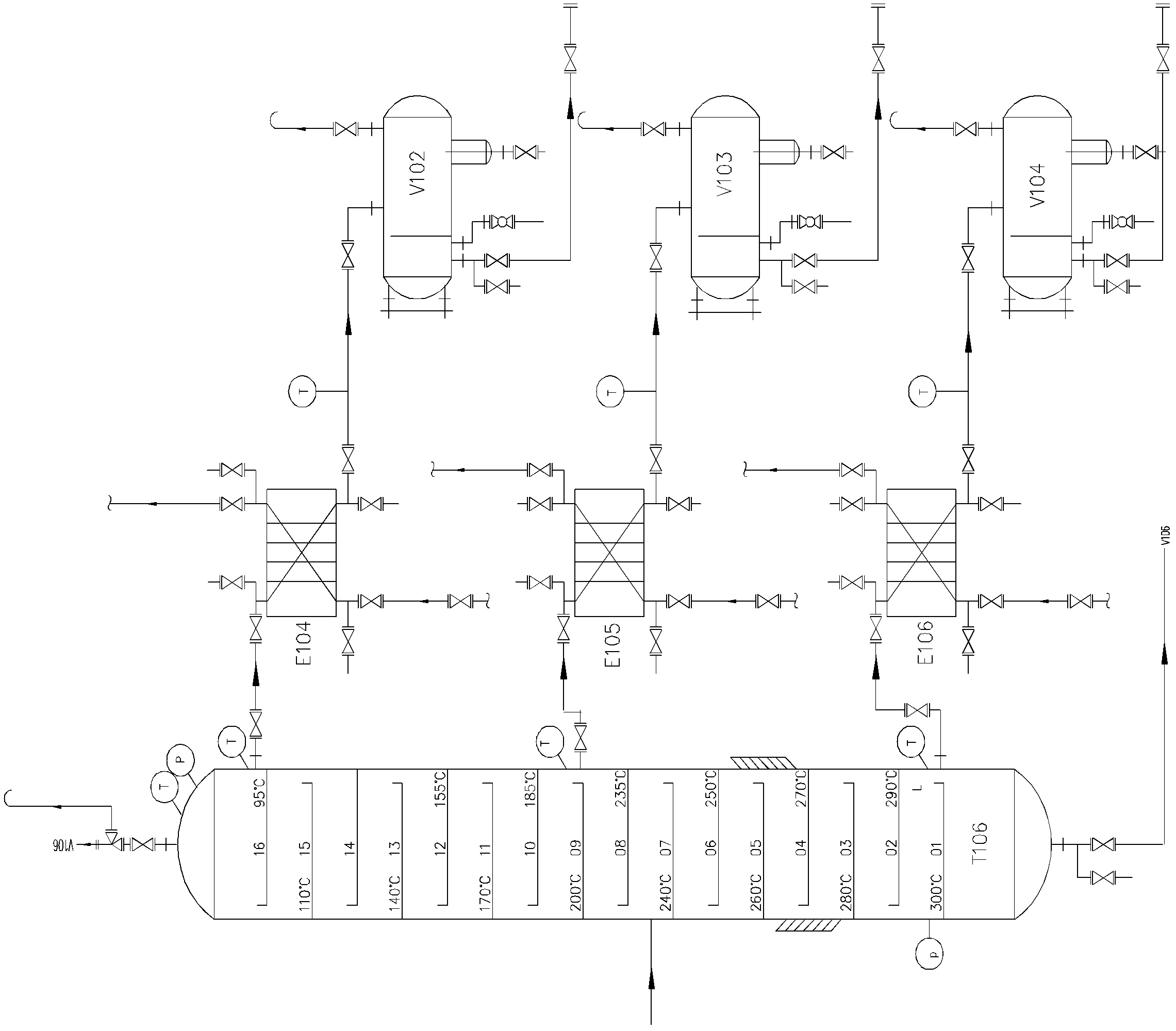 Hydrogenated decomposition and separation system for intermediate composition oil of petroleum