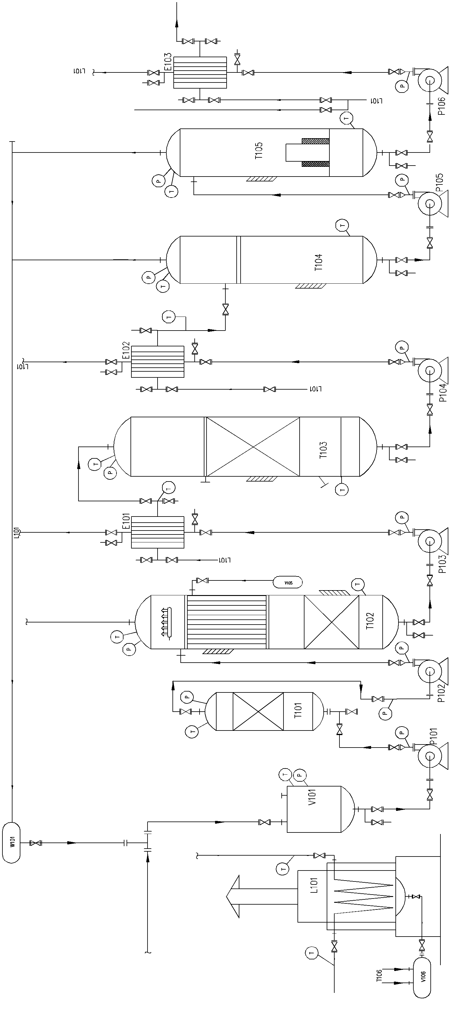 Hydrogenated decomposition and separation system for intermediate composition oil of petroleum