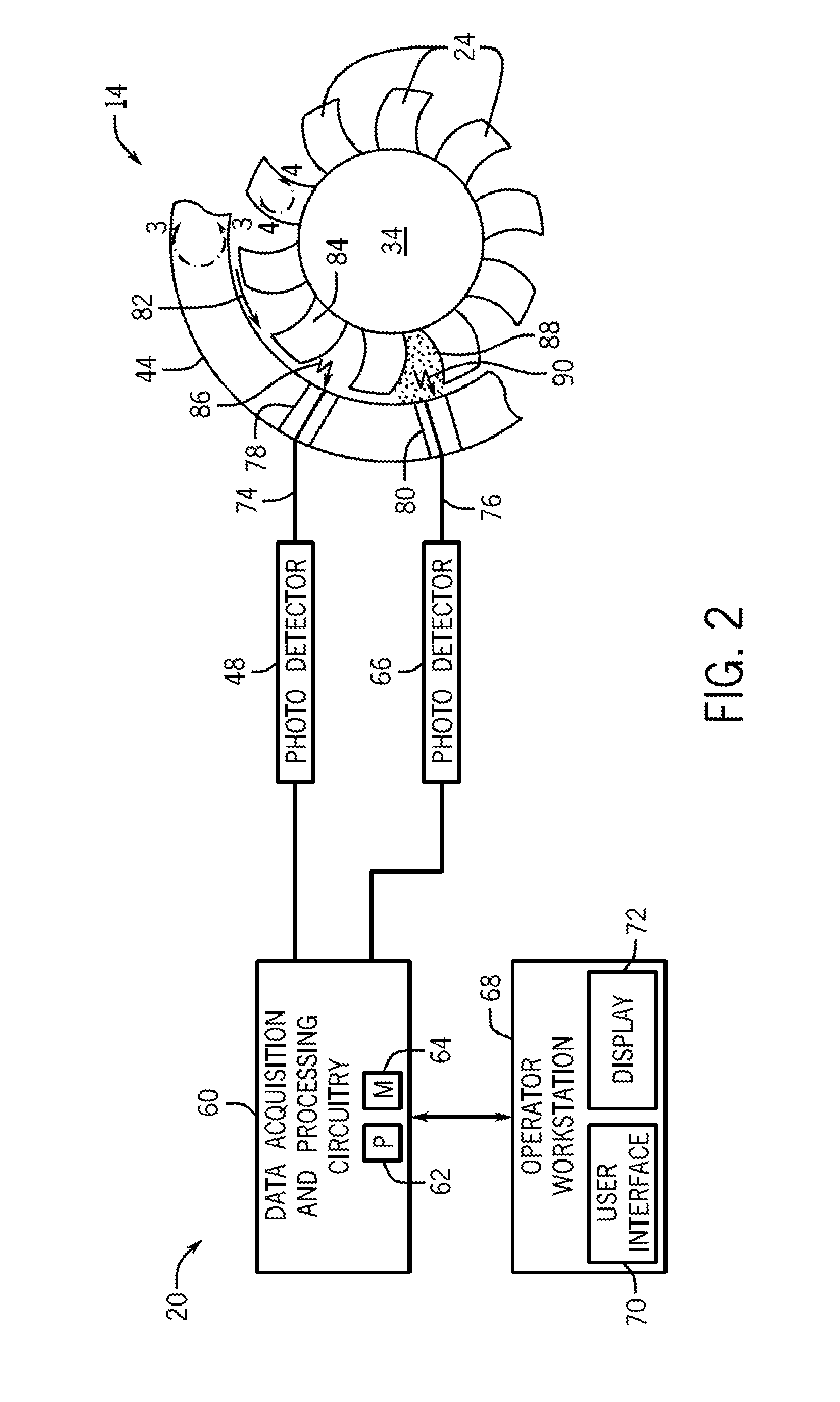 Turbomachine monitoring system and method