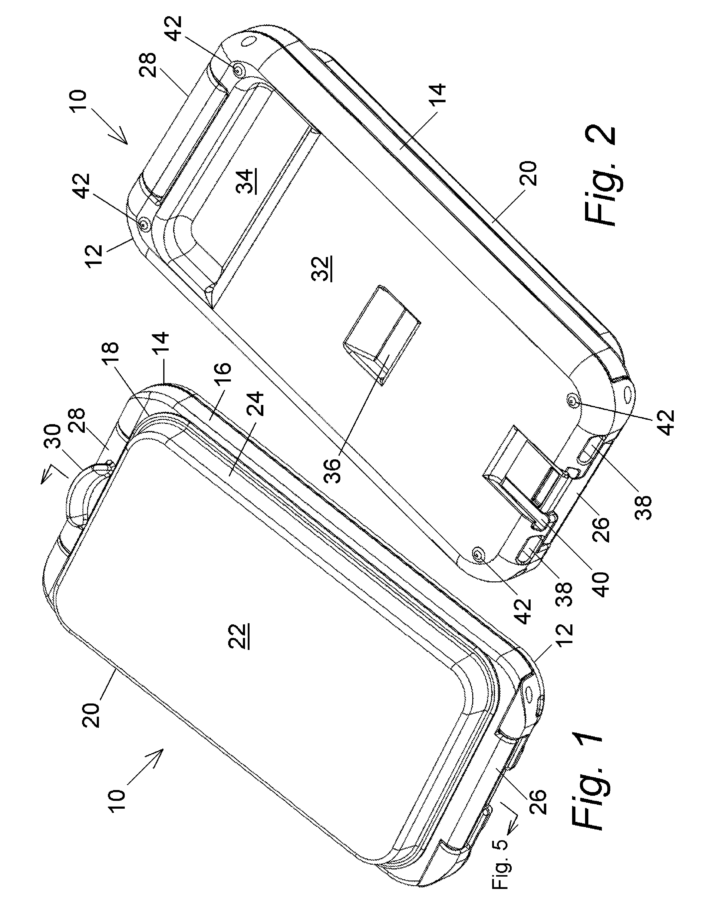 Protective enclosure for touch screen device
