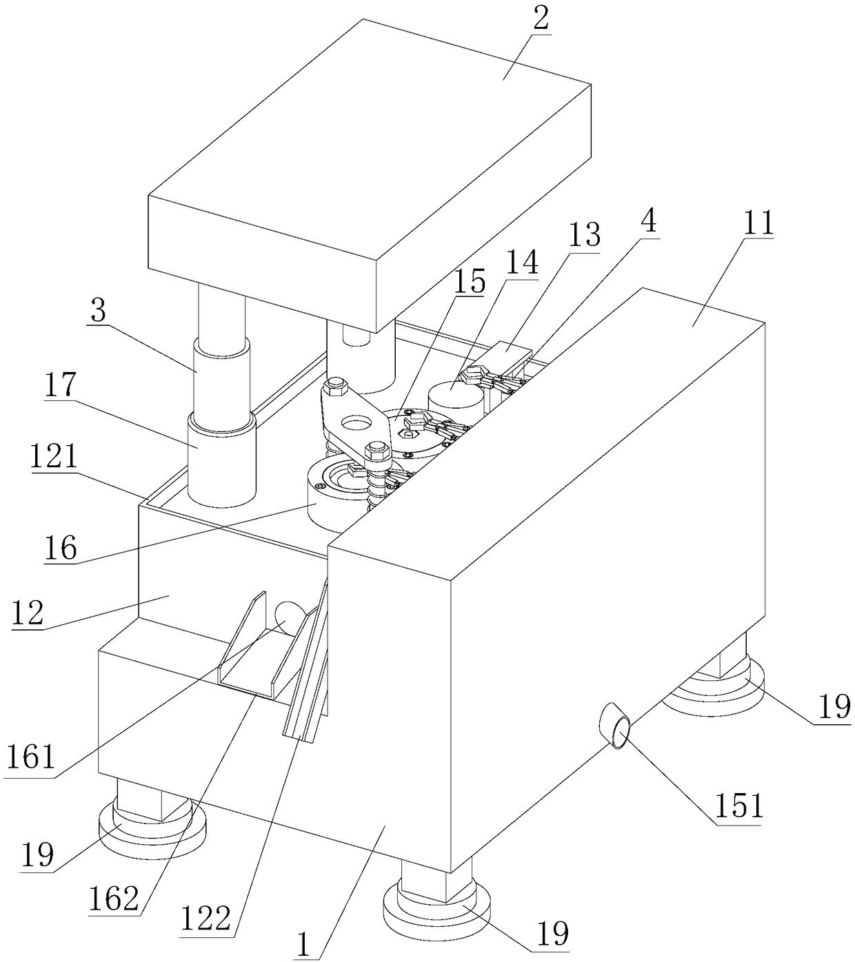 A fully automatic nut forging and forming device