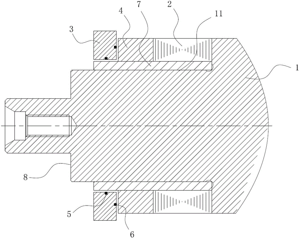 High-speed magnetic suspension rotor type axial detection device and centrifugal compressor