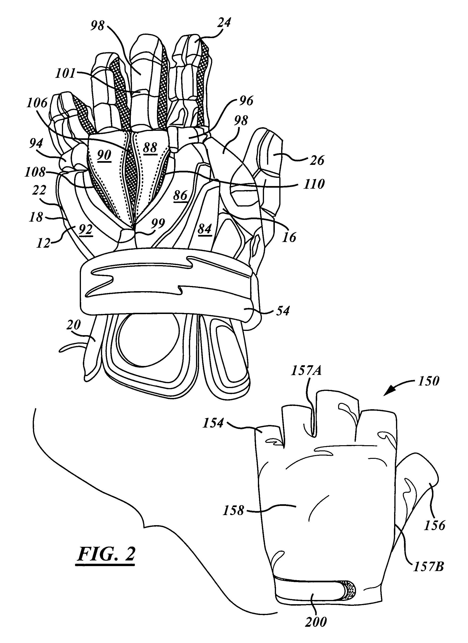 Protective glove having a padded palmless outer glove and form-fitting inner glove
