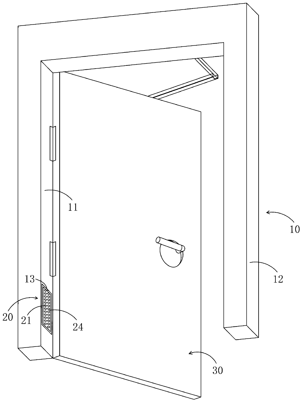 Low-position emergency lighting fireproof door