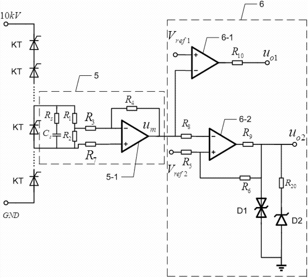 Device and method for quick online fault detection of high voltage thyristor valve block