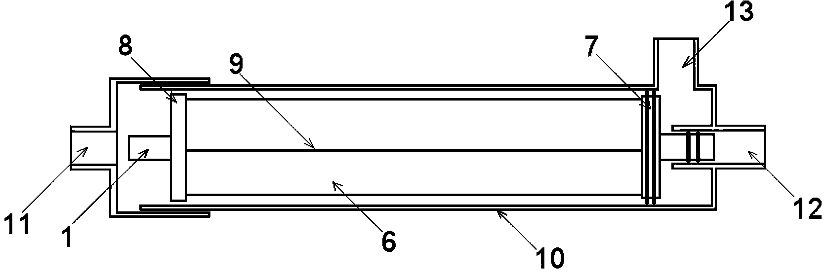 Ladder water inflowing rolling membrane element of opening water producing runner