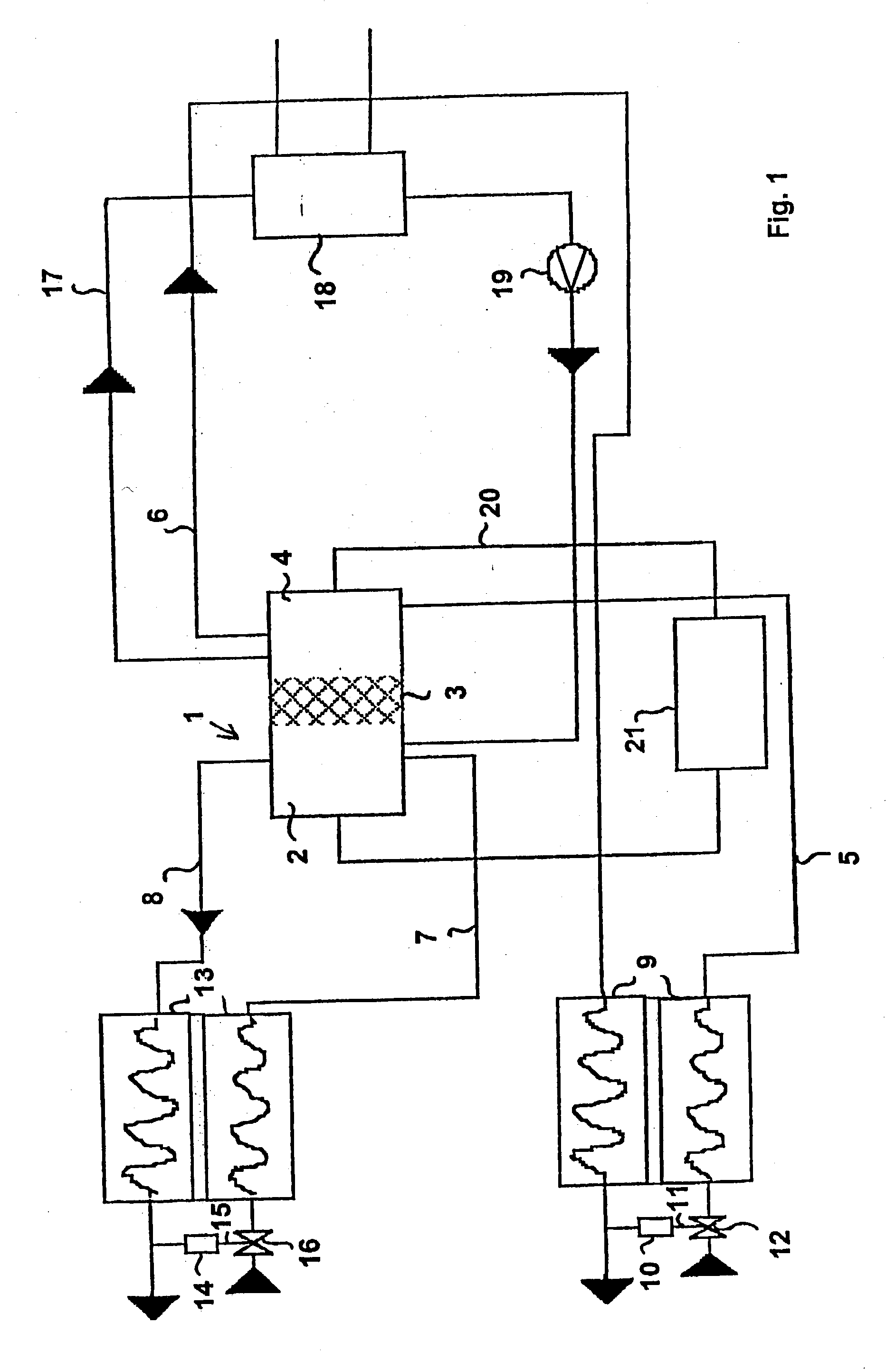 Fuel cells with integrated humidification and method for humidifying fuel cell process gas
