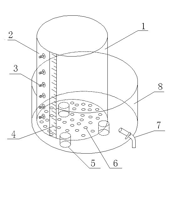 Method for observing amount of leaching of nitrogen and phosphorus in soil with lifting process of shallow underground water level