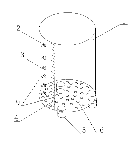 Method for observing amount of leaching of nitrogen and phosphorus in soil with lifting process of shallow underground water level