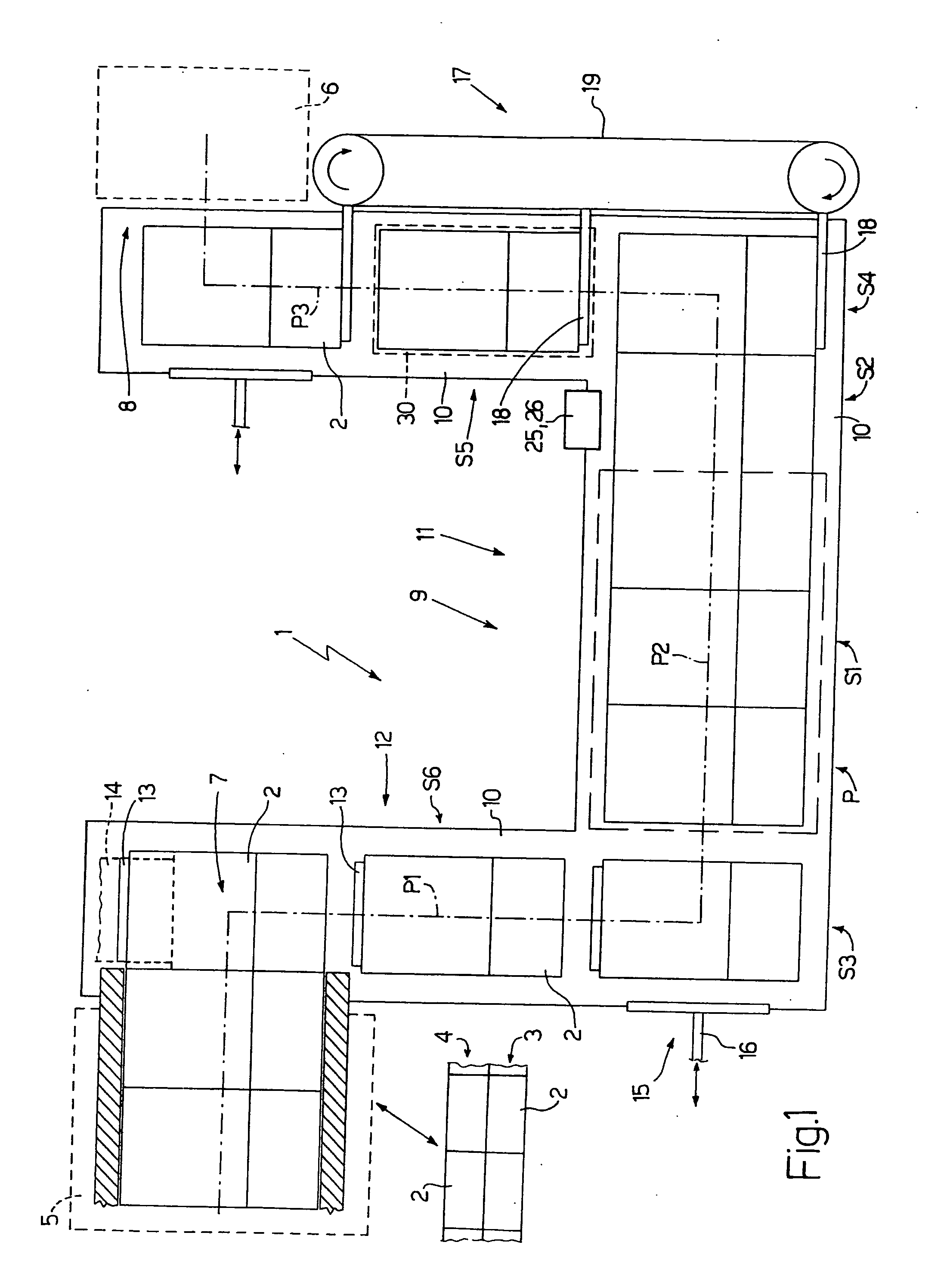 Unit and method of feeding containers arranged in a number of superimposed rows
