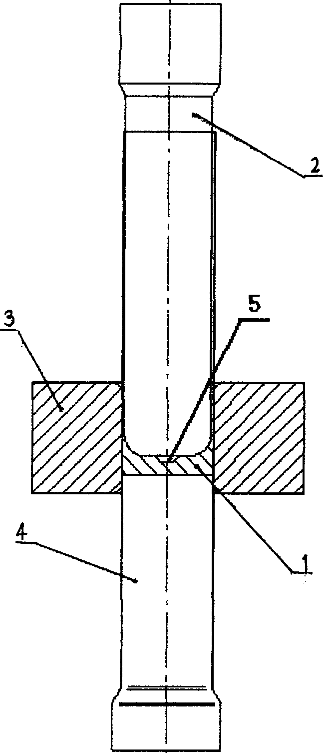 Method for eliminating bottom through-hole burr of processed deep cylindrical work pieces and dedicated male die therefor