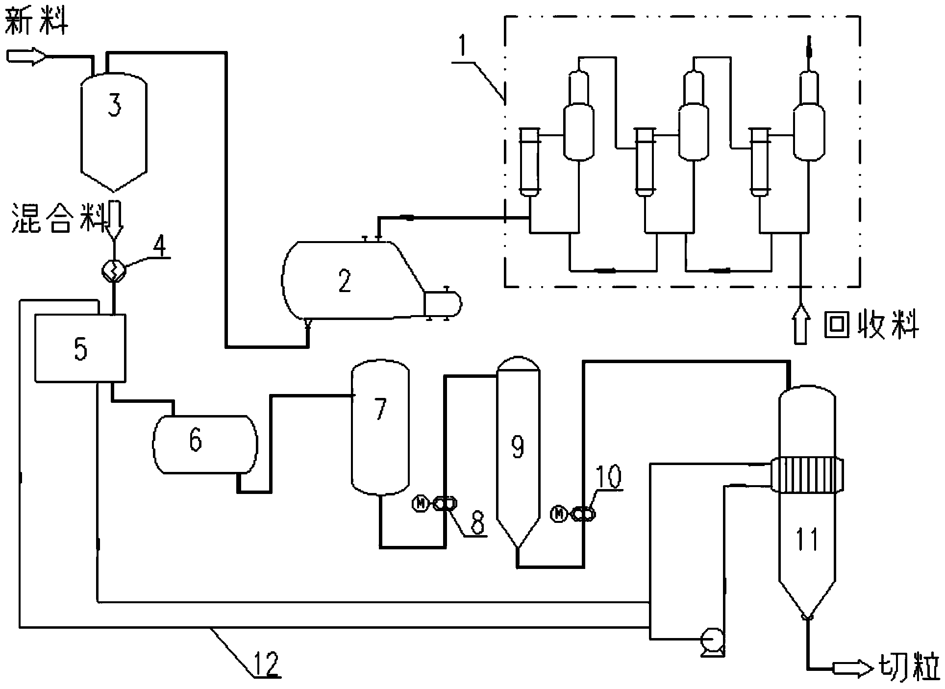 Novel three kettle polymerization process of chinlon 6