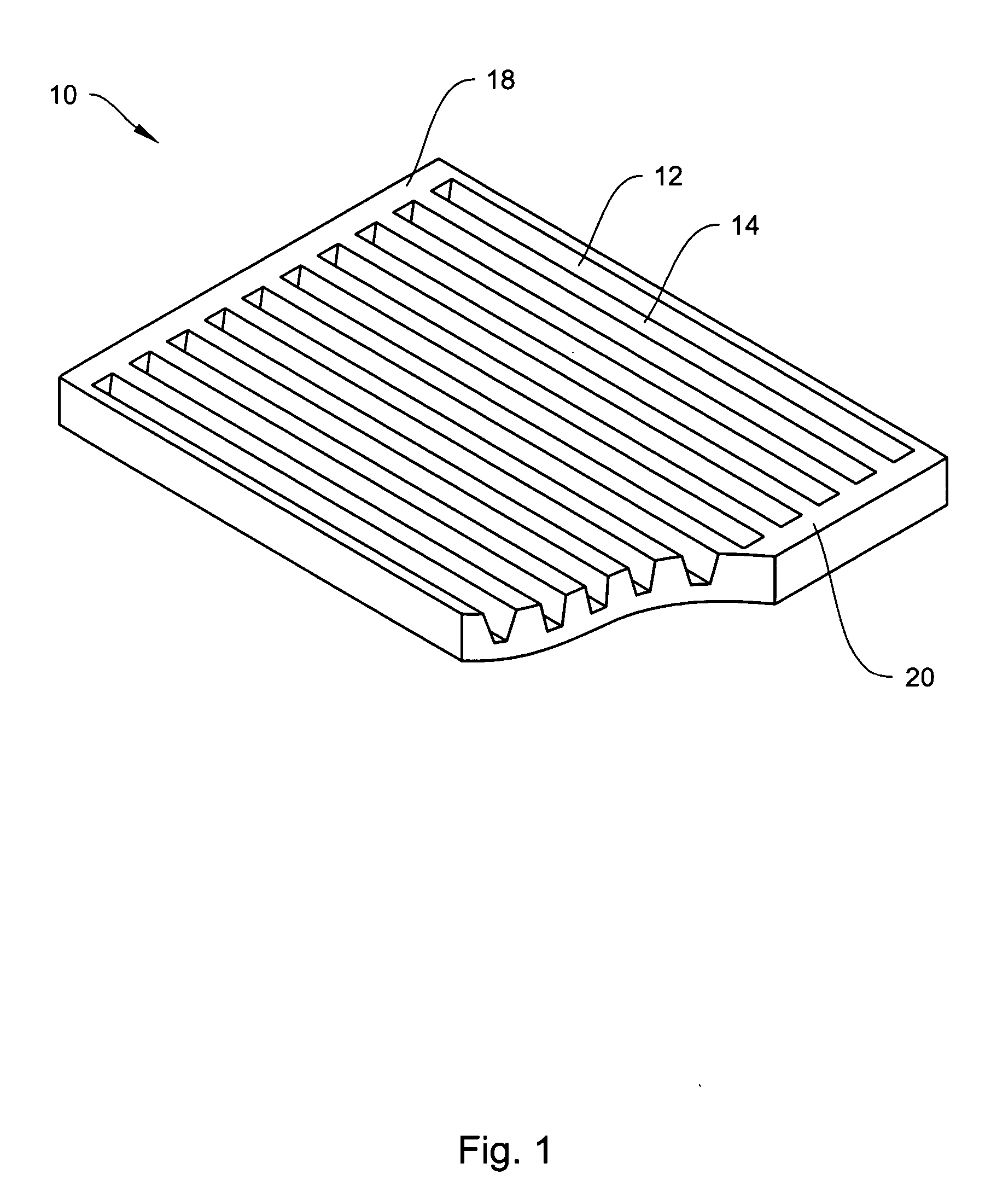 Method for manufacturing a foam core having channel cuts