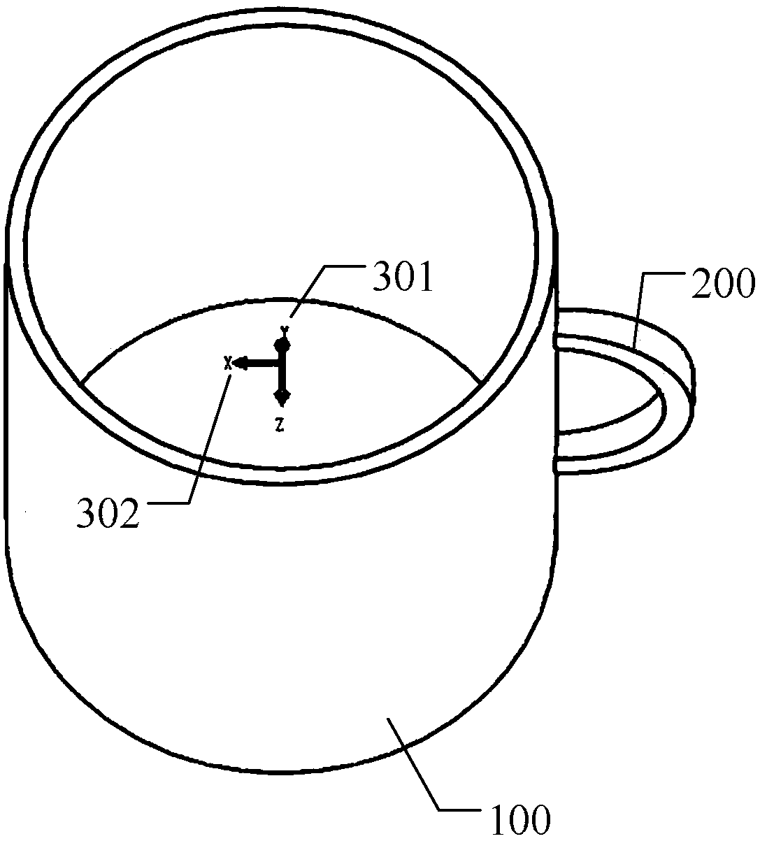 A method for detecting the amount of drinking water of a smart water cup with a handle