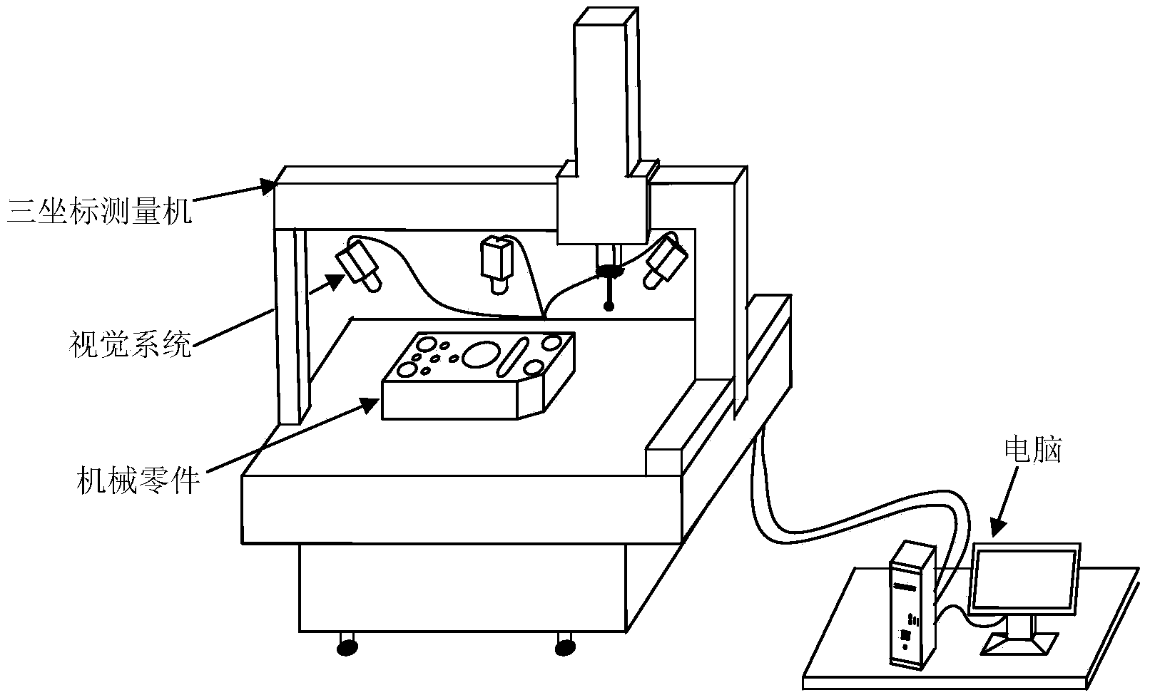 Method for preventing numerical control machining and measuring device from collision