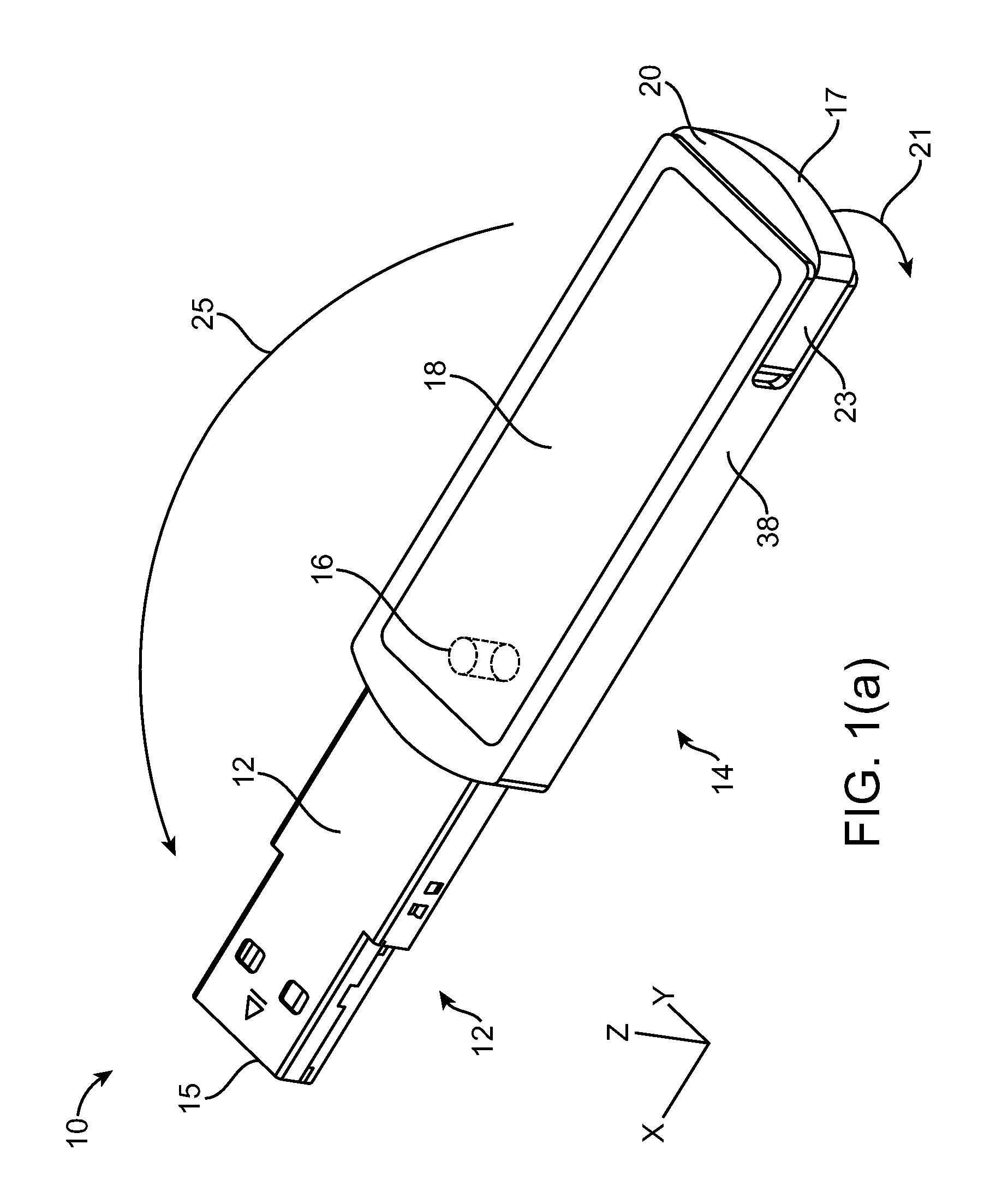 Universal serial bus (USB) flash drive housing a slim USB device and having swivel cap functionalities allowing for two locking positions