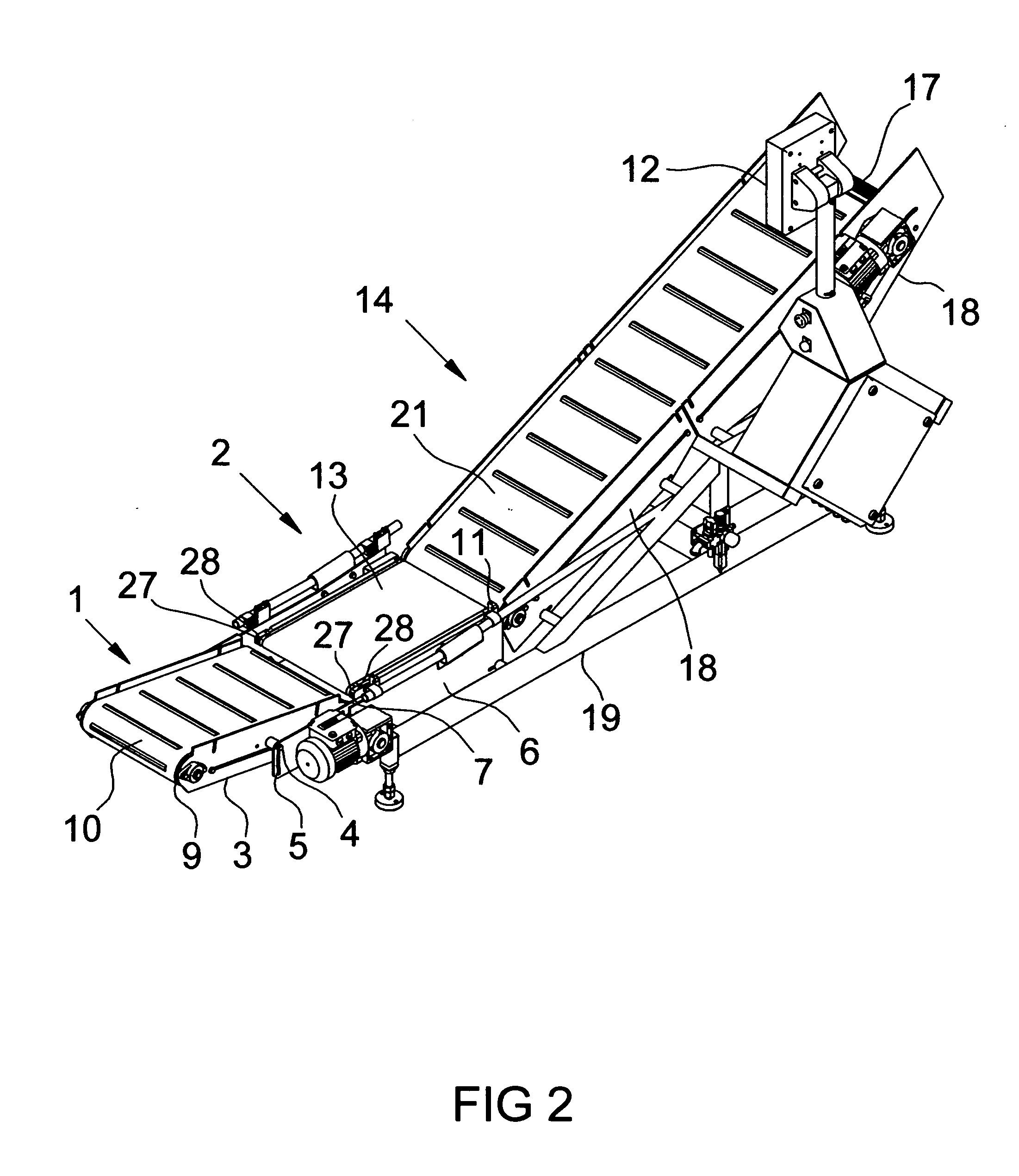 Weight checking conveyor with adjustable infeed section