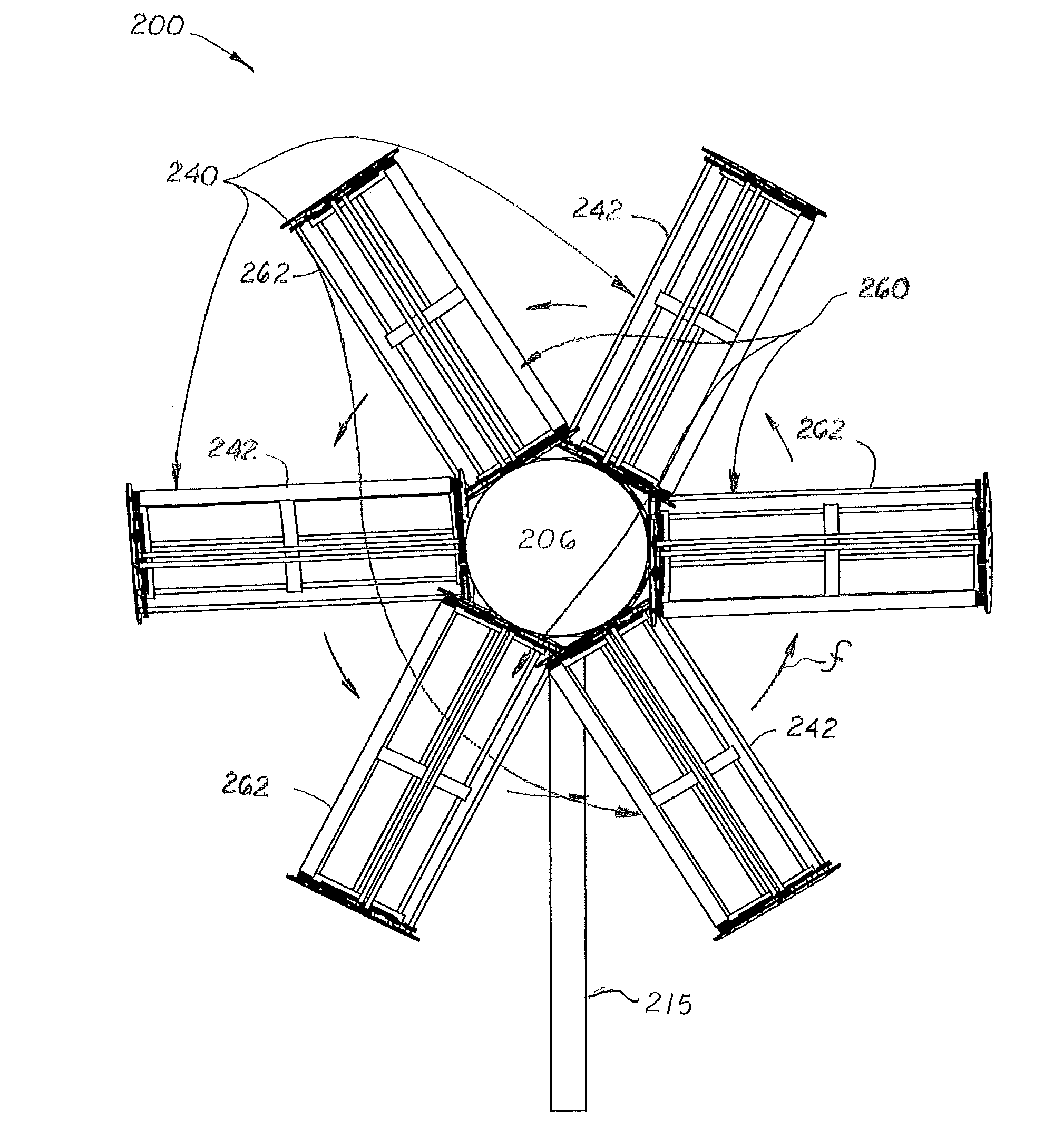 Collapsible horizontal axis wind generator