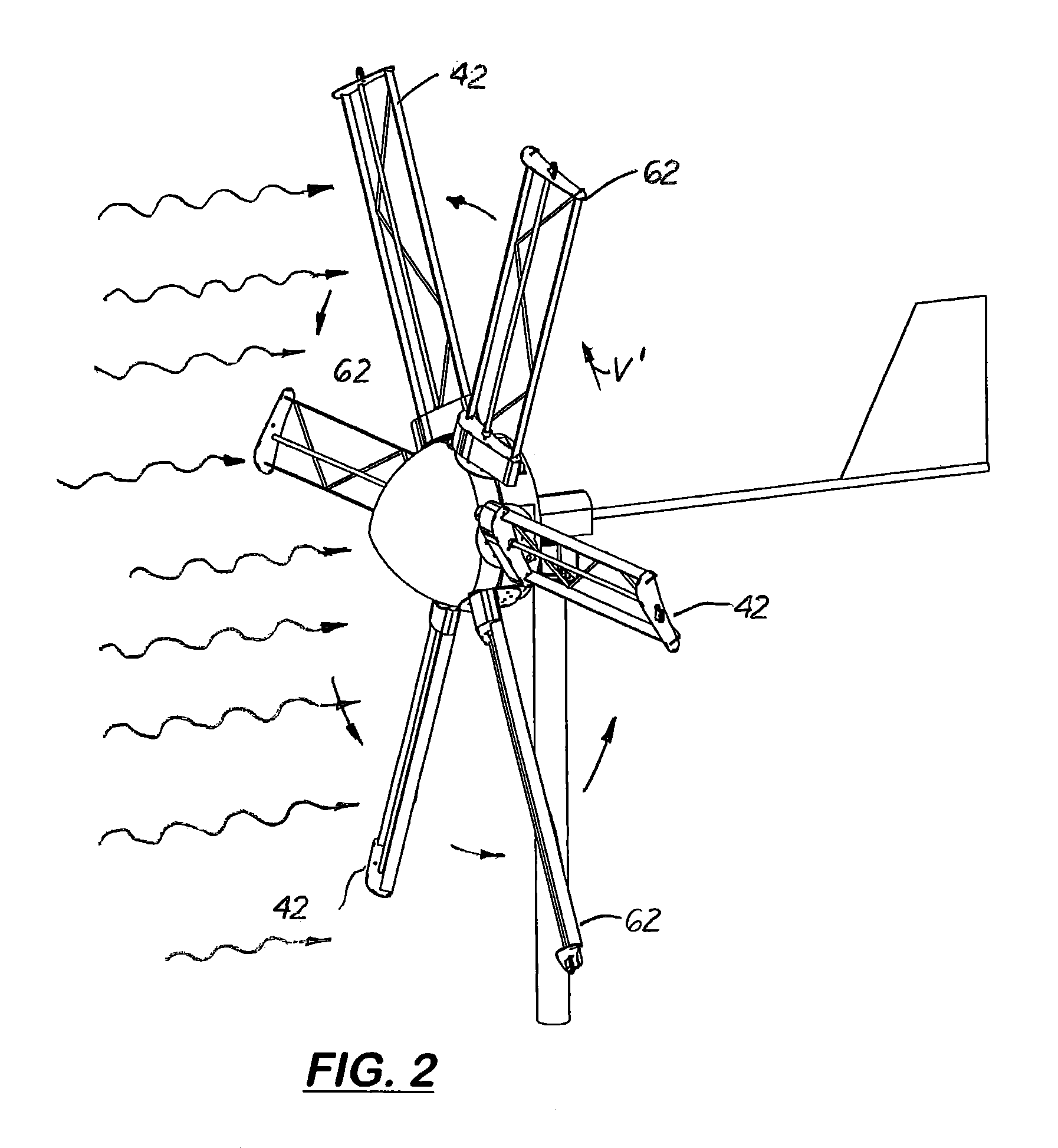 Collapsible horizontal axis wind generator