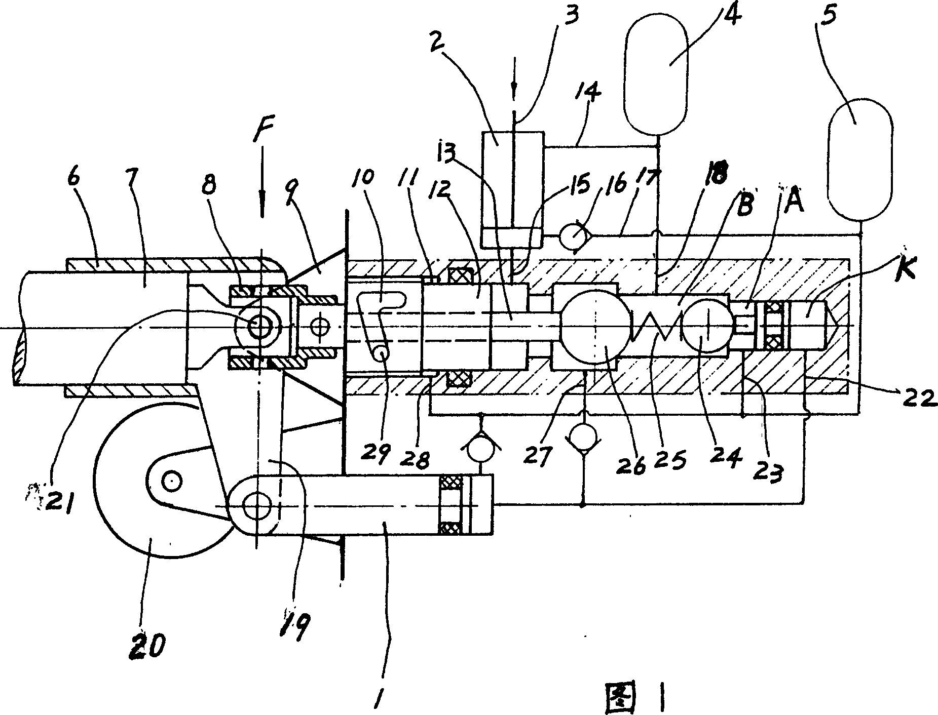 Replicating position arrival hydraulic machine controlling device