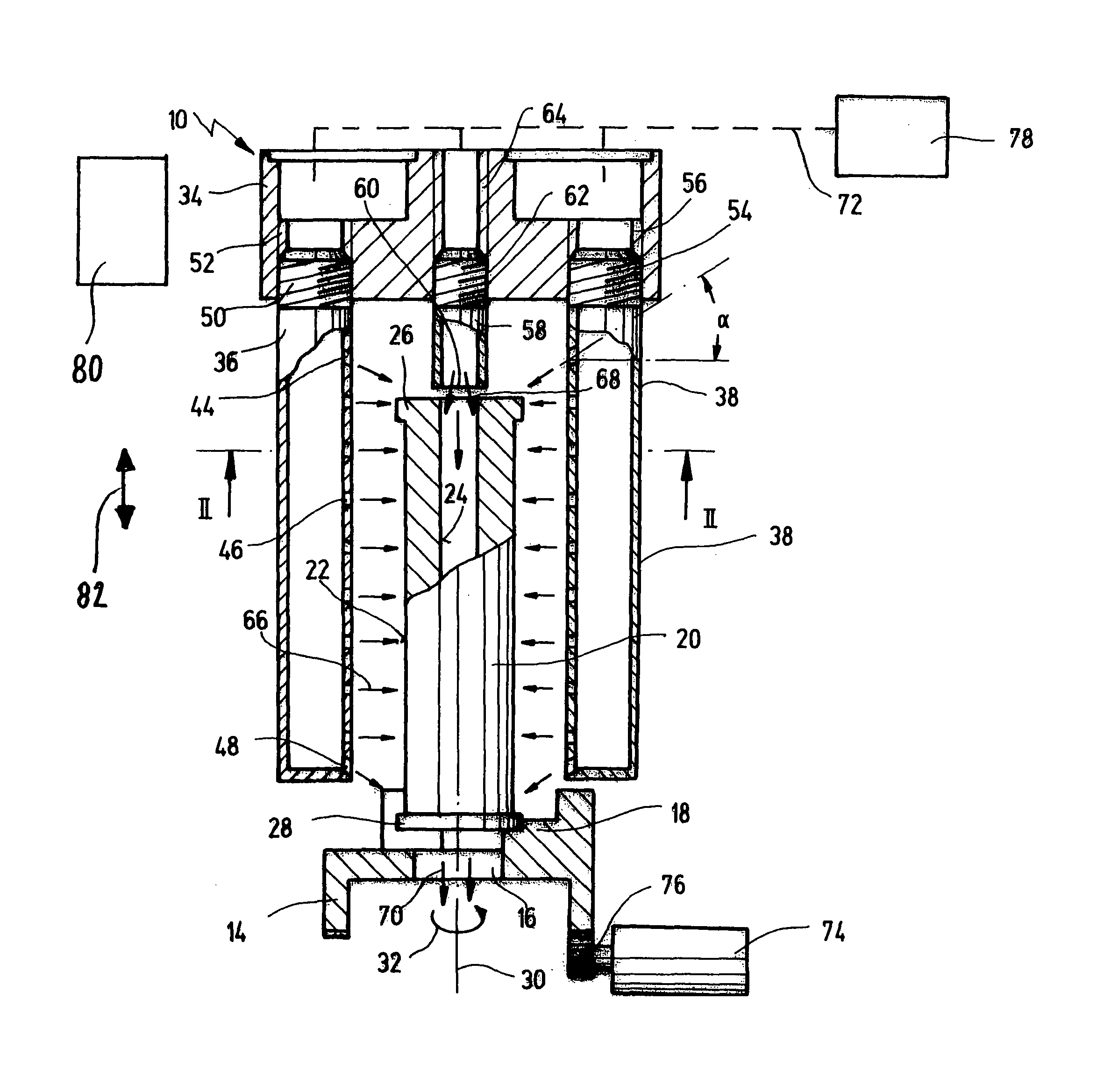 Device and method for thermally pre-stressing elongated hollow objects