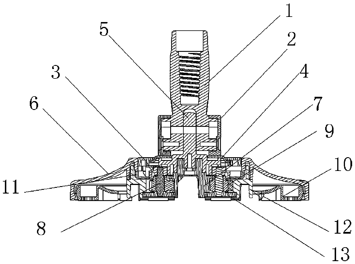 A mop chassis and a dehydration bucket fixing seat used in conjunction with it