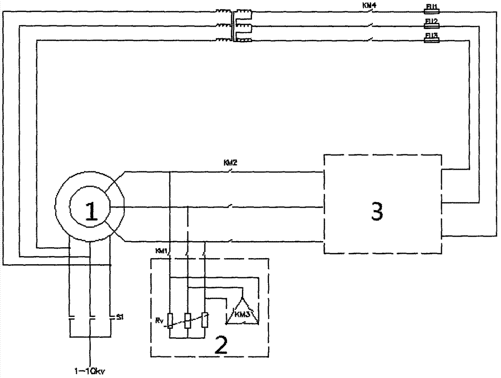 A rotor frequency conversion redundancy speed adjusting device