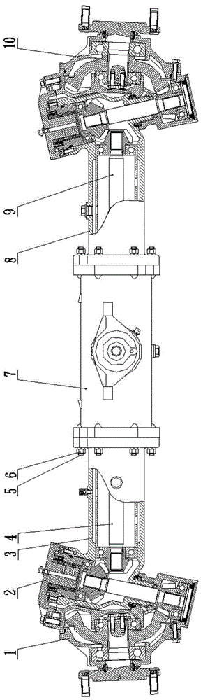 Tractor front drive axle provided with cylindrical helix gear-type limited slip differential