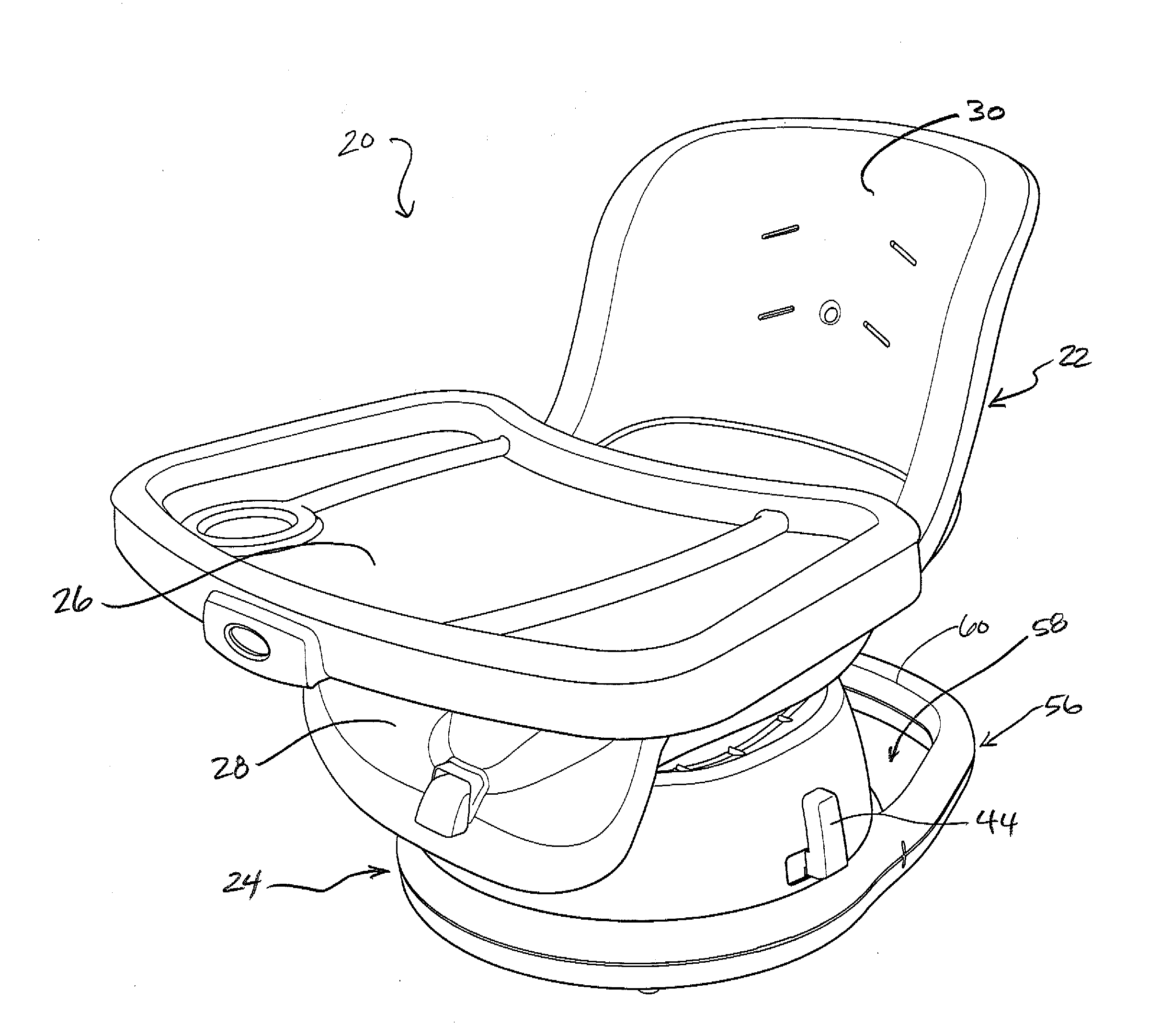 Child Booster Seat with Swivel Capability