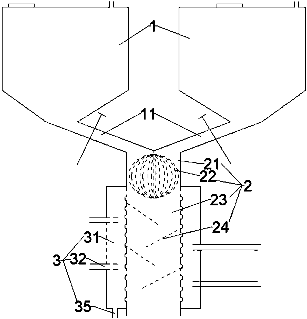 Energy-saving circulation system for mixing and smashing compound fertilizers