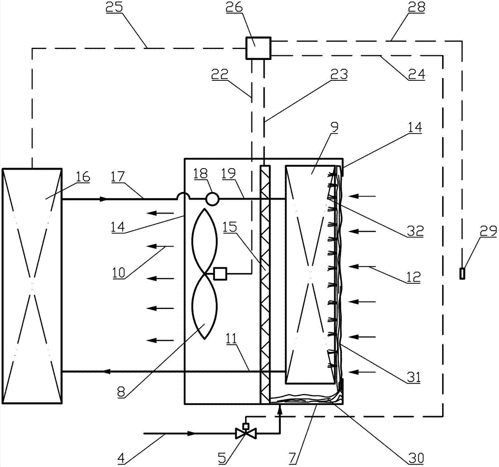 Air cooling heat exchange device for heat pipe energy transporting system