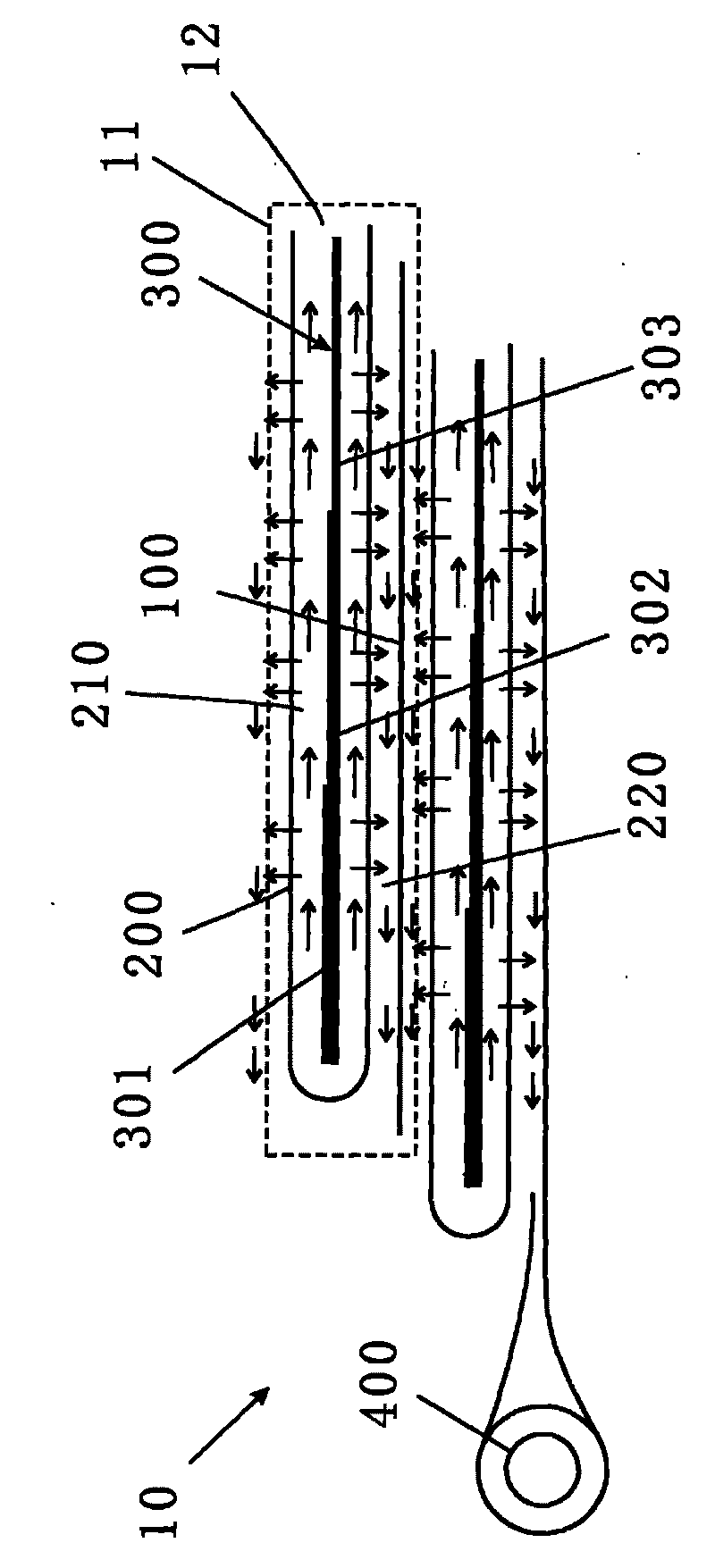 Roll-type reverse-osmosis membrane element with variable-thickness channel net