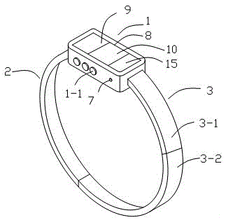 Smart band provided with GPS (global position system) positioning device