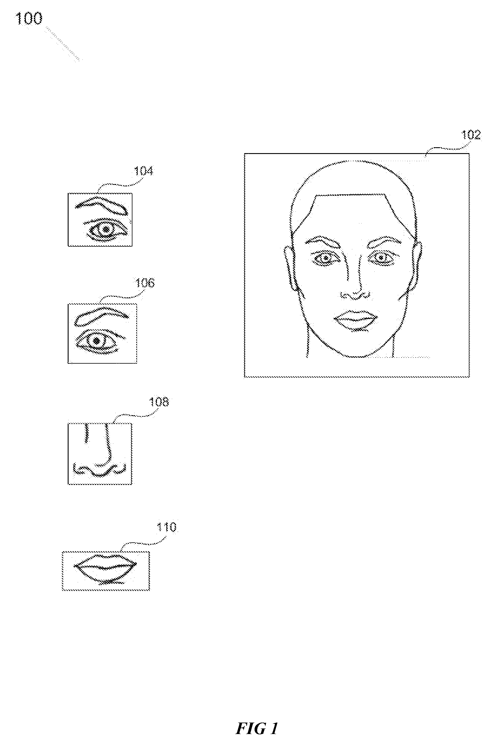 Apparatus and method for partial component facial recognition