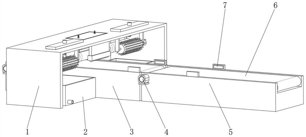 A fully automatic paint line feeder with dust removal function