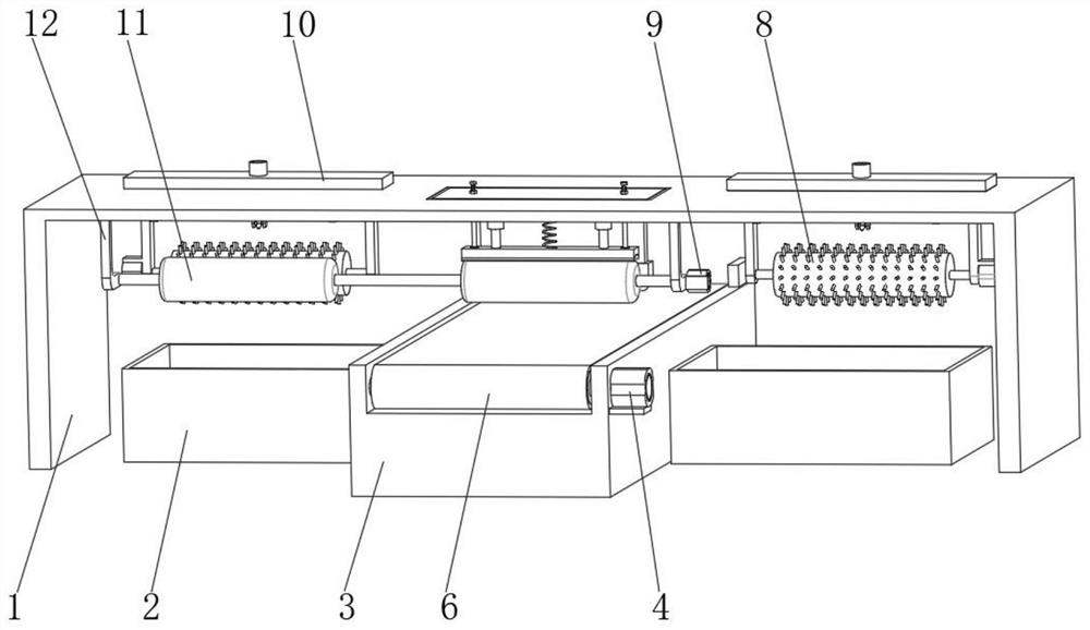 A fully automatic paint line feeder with dust removal function