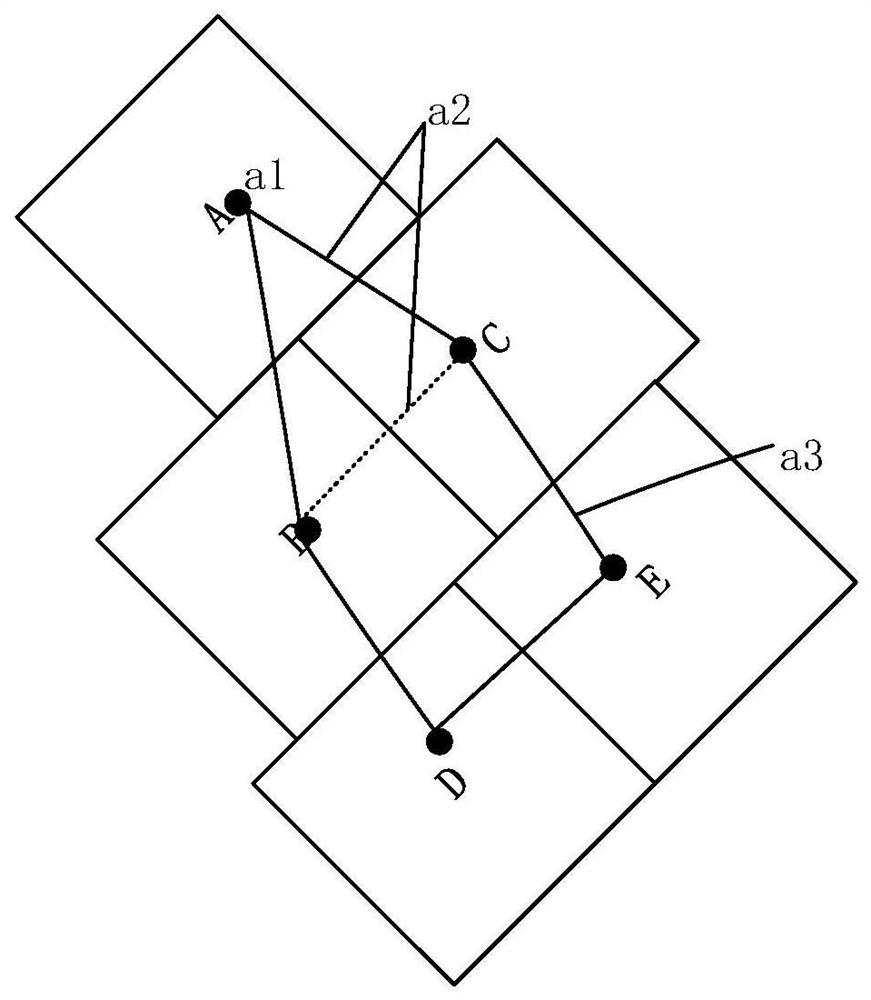 Large-breadth equivalent center projection image seamless splicing method