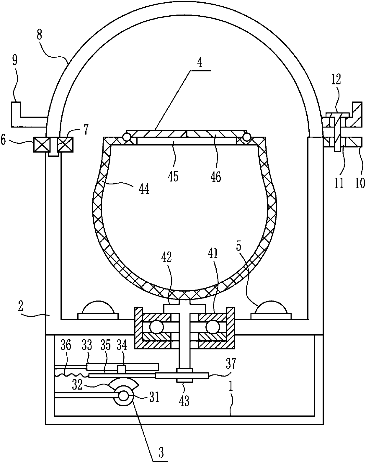 Sterilizing device of gloves used in gynaecology