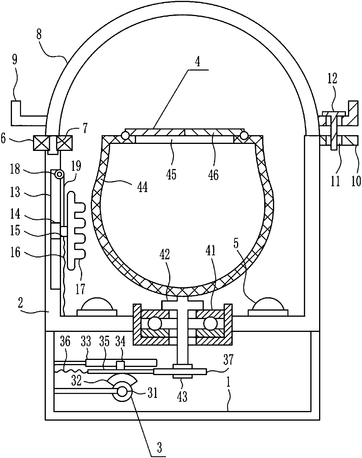 Sterilizing device of gloves used in gynaecology