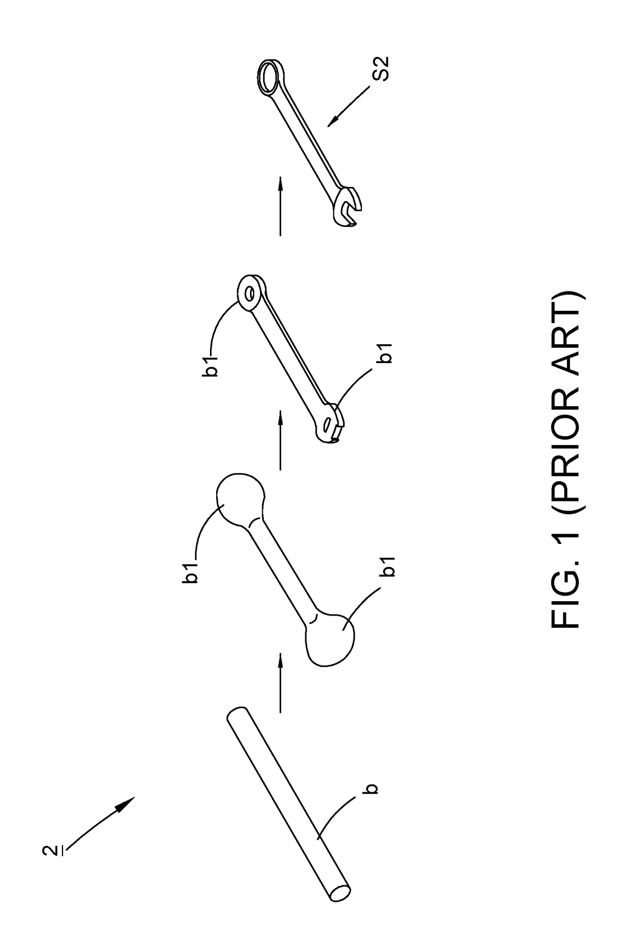 Method for forming a wrench end