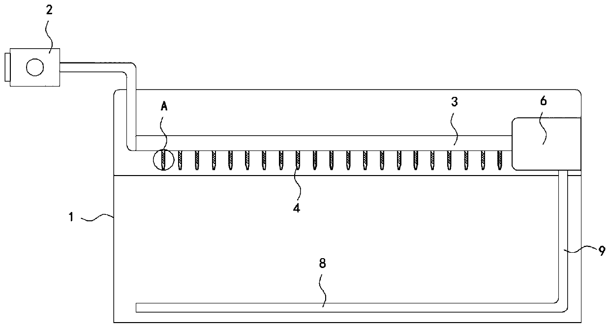 Efficient aeration sewage treatment pool with bubble eliminating function