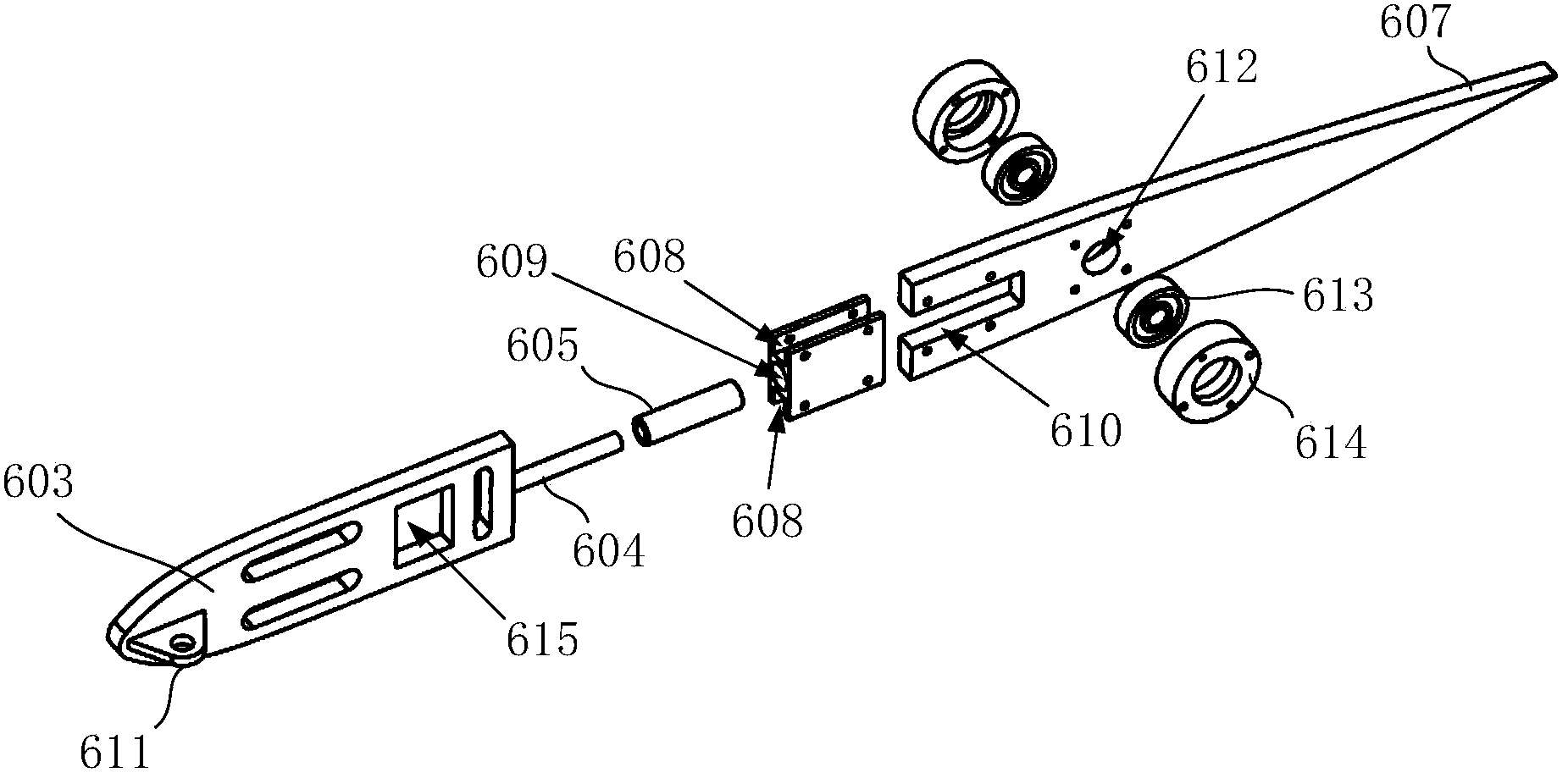 Underwater propulsion device based on two-stage parallel-connection type oscillating bar mechanism drive